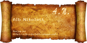 Alb Nikolett névjegykártya